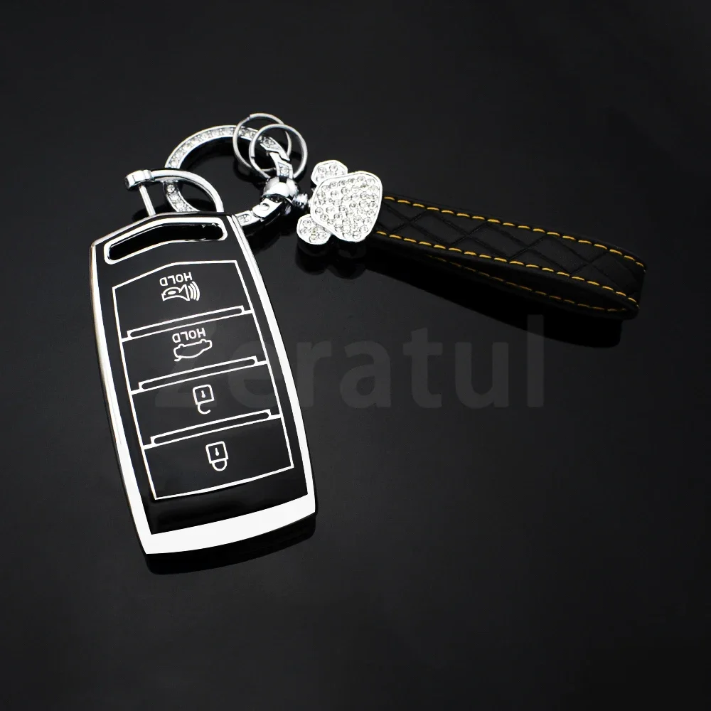 4 أزرار بولي TPU سيارة مفتاح ذكي غطاء لشركة هيونداي 2020 Genesis G70 G80 EQ900 G90 السيارات فوب شل حامل حامي الملحقات