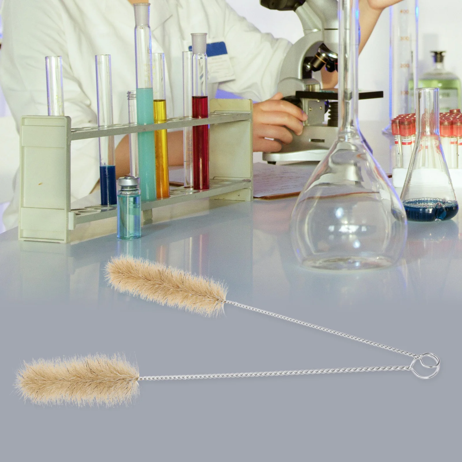 Frasco de cepillo de limpieza de laboratorio, biberón para cilindro de acero inoxidable, 3 uds.