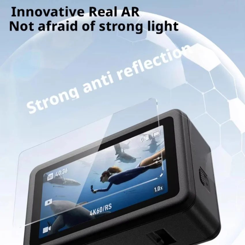 

For DJI Osmo Action 6 HD Clear Tempered Glass Screen Protector Film Explosion-Proof Full Coverage With Alignment Frame