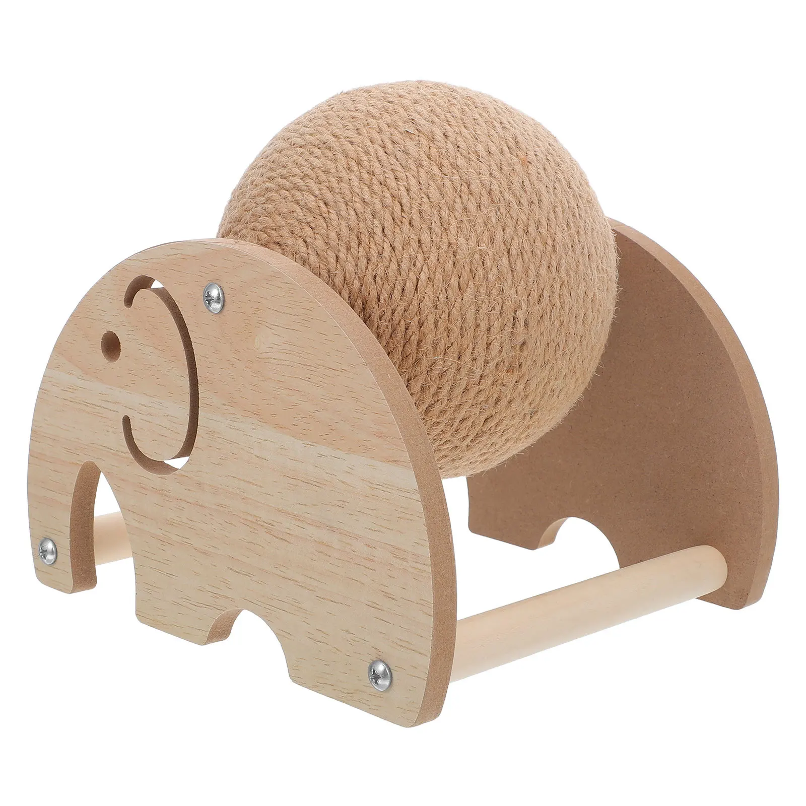 

Cat Scratching Ball Sisal Rope Solid Wood Base Rotating Interactive Scratch Ball for Cat Exercise and Furniture Protection