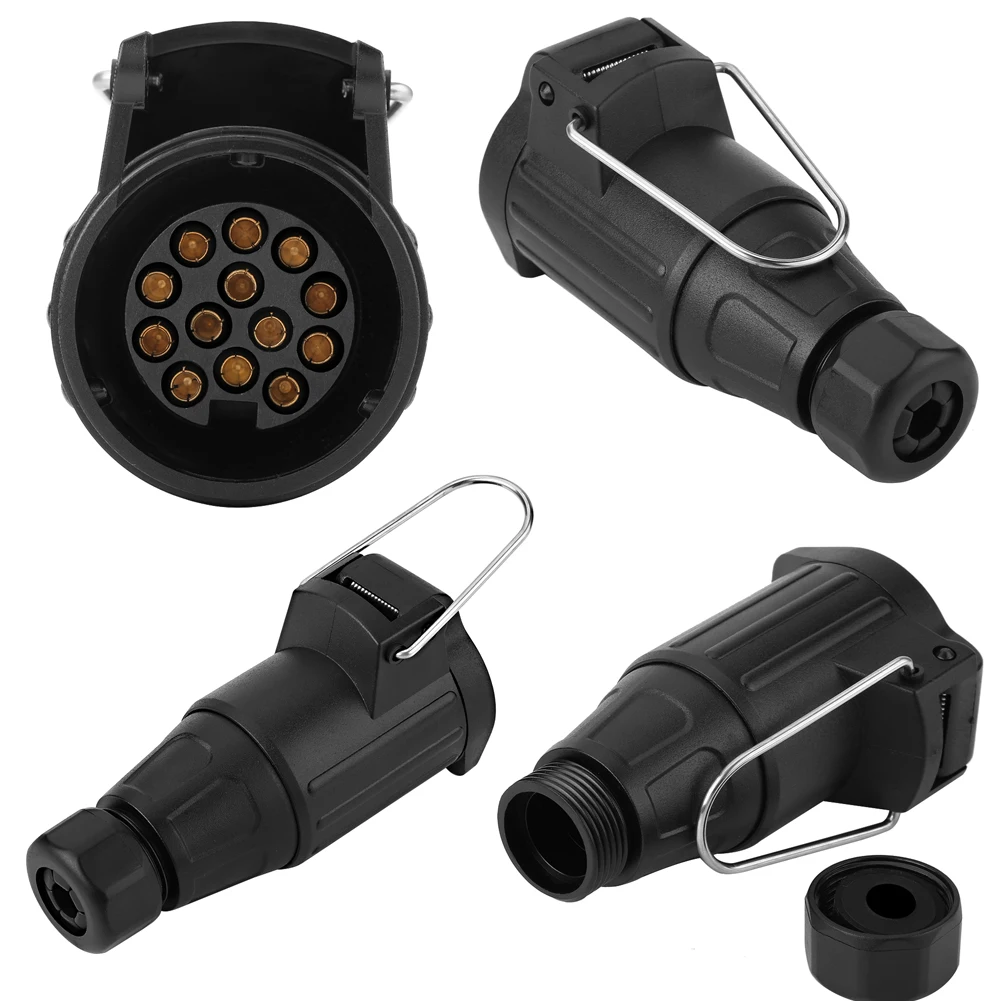 12V 13 Pin Plastic Trailer Plug Socket Wiring Connector Adapter for  Towbar Towing Trailer Plug Connector