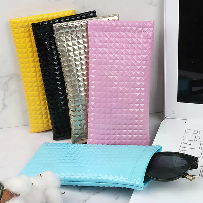 Portable Waterproof Glasses Storege Bags Candy Color PU Leather Sunglasses Bag For Women Men Glasses Case Wallet Storege Cases