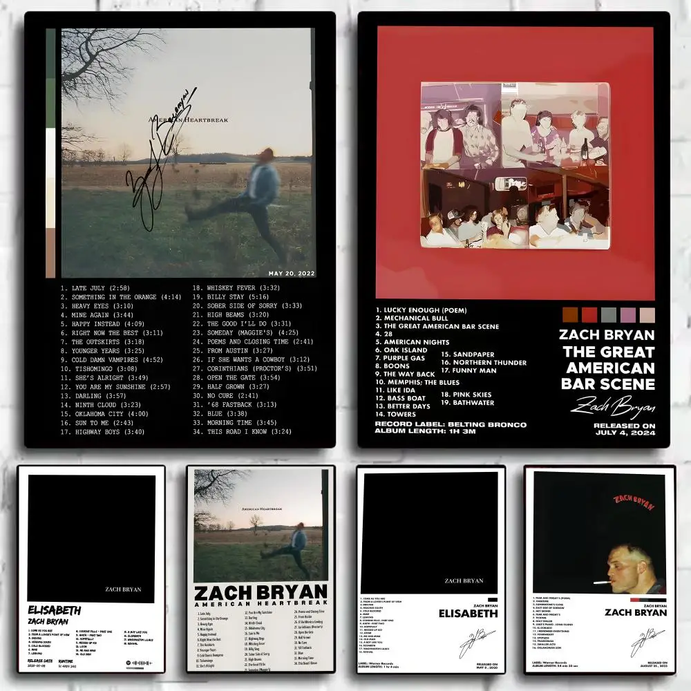 

Поп-певица Z_Zach B_Bryan, классический альбом, постер, декоративные настенные художественные наклейки, фотопринт для дома, гостиной, прихожей, декор