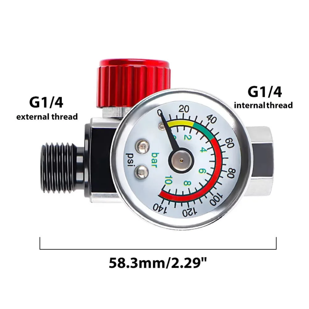 

Клапан регулятора давления 1/4 дюйма, совместимый с пневматическими распылителями, пневматическими инструментами и воздушными компрессорами