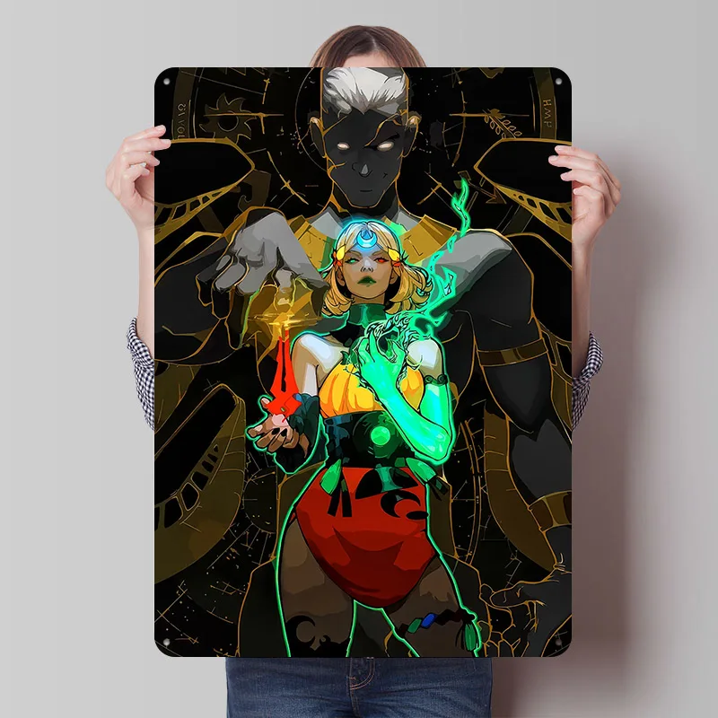 Hades Game Character Tinplate Poster Customized Wall Art Vintage Metal Signs Retro Tin Plaque for Living Room Decoration Cozy