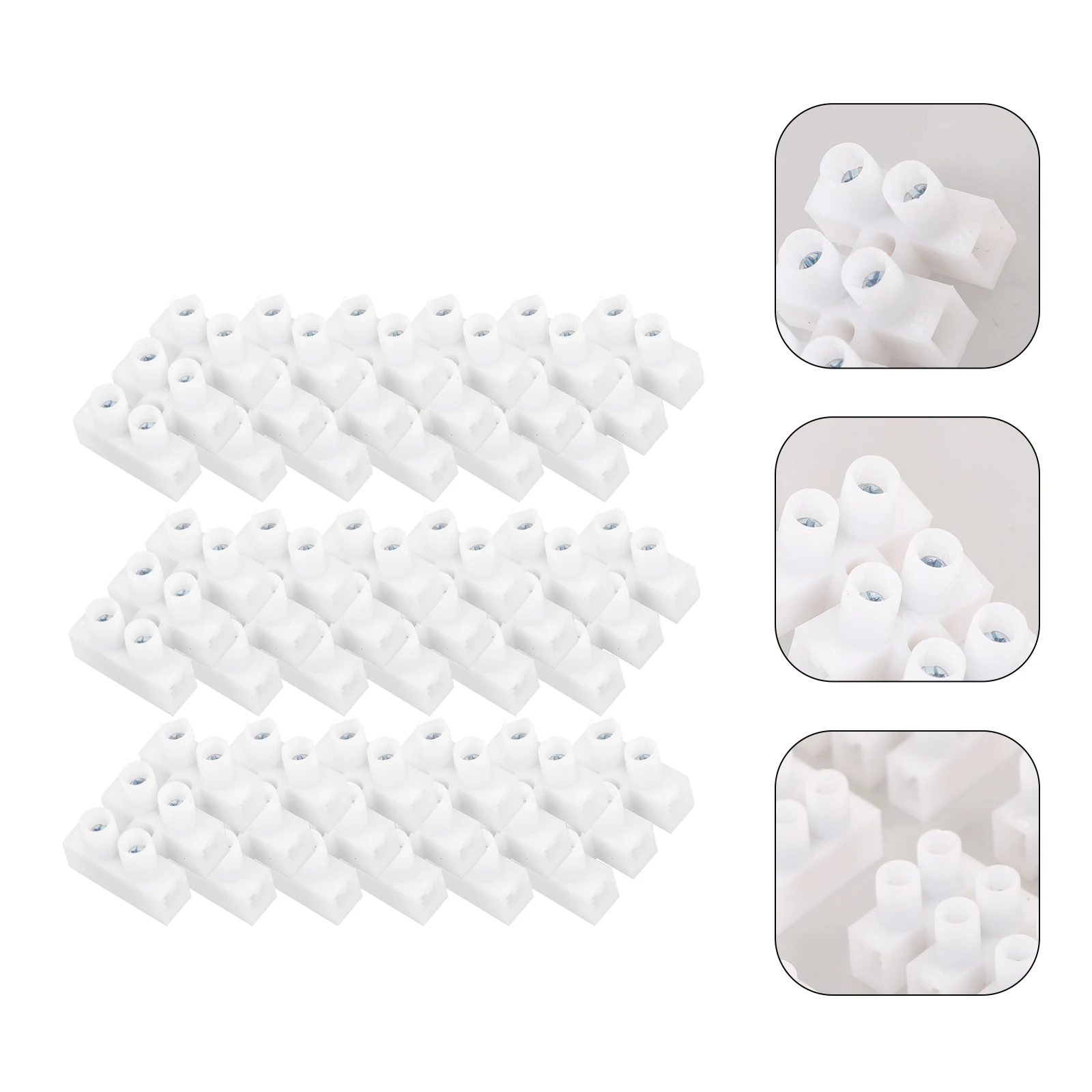 

100pcs Screw Terminal Block Quick Connect Wire 3- Conductivity Compact Lightweight Electrical Cable Connectors For