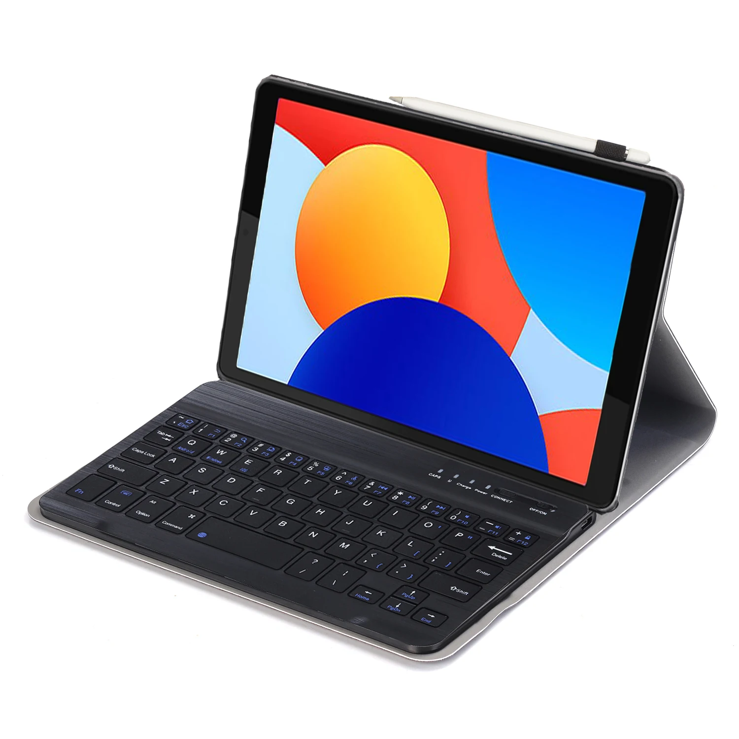 A0N12 pour Xiaomi Redmi Pad SE 4G 8.7 pouces en cuir + housse de tablette TPU avec clavier compatible Bluetooth-noir