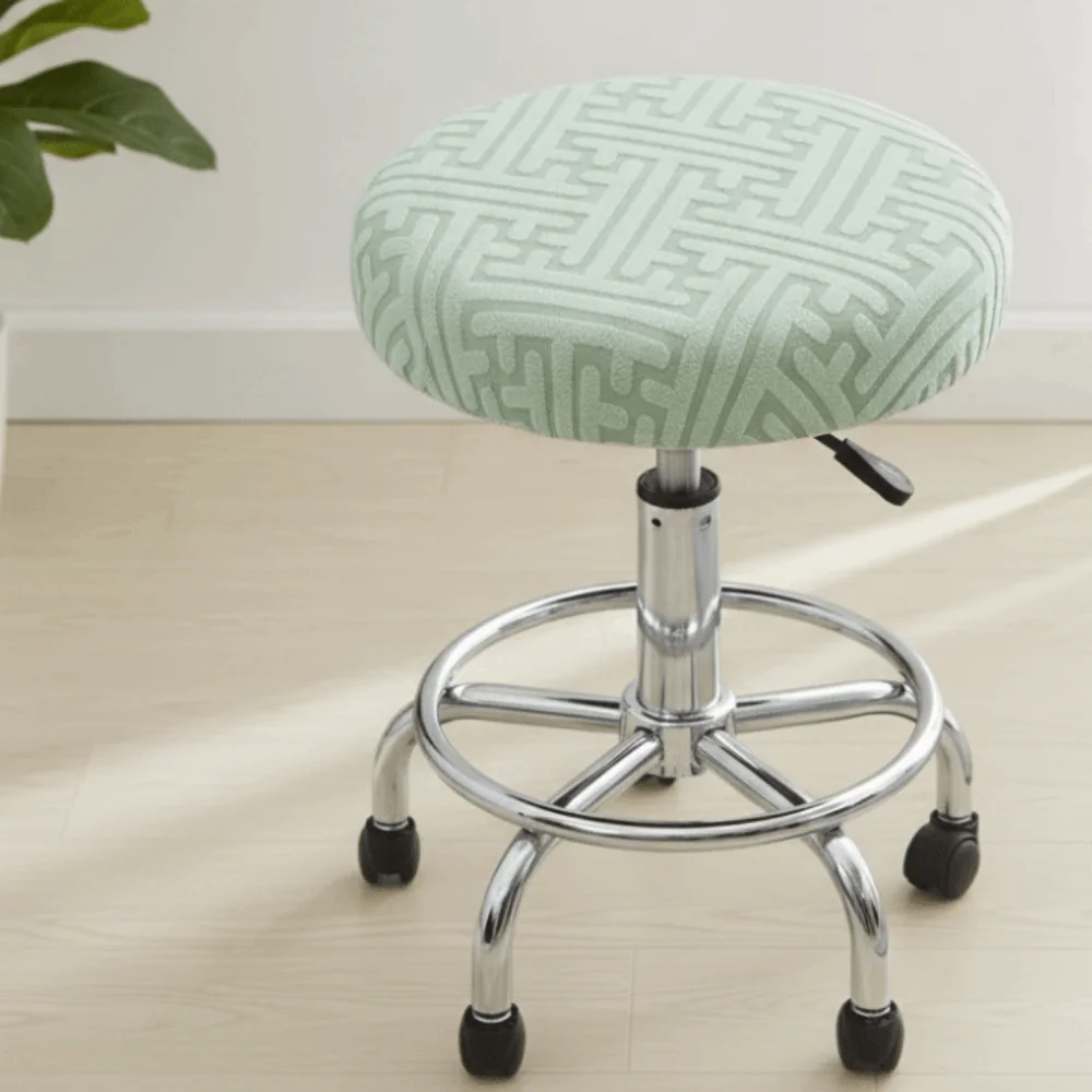 Easy Care Stretchable Bar Round Stool Cover Soft Breathable Seat Protector Washable Elastic Swivel Chair Cover Coffee Shop
