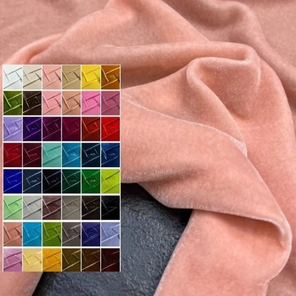 

Mulberry Silk Natural Material Velvet Fabric for Clothing Cheongsams Dresses Fashion Apparel Diy Sewing Fabrics By The Meter