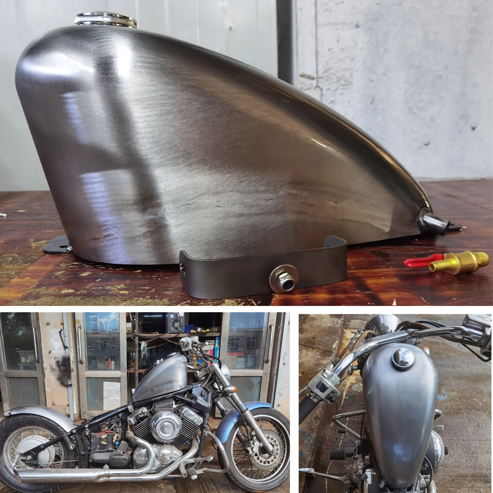 Petrol Gas Fuel Tank 10L For YAMAHA DRAGSTAR 400 650 Modified Handmade Motorcycle Motorbike Style Elding Oil Can