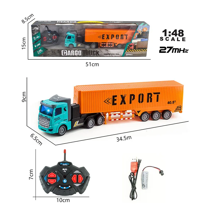 1/48 Rc Truck Heavy-Duty Toy Cars Trucks Remote Control Semi-Trailer Construction Electric Truck Big Rc Trailer Dump Boys Gift