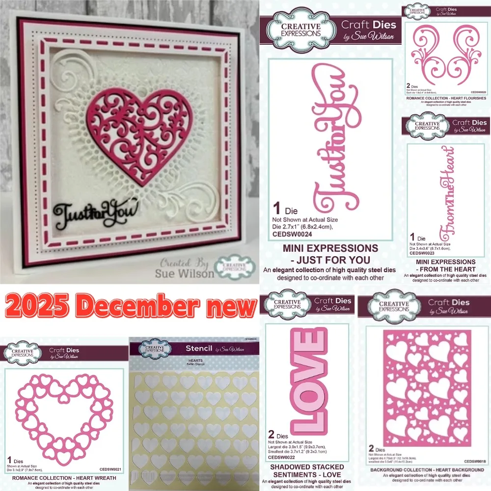 Valentine's Day Love 2025 New Cutting Dies Stencil For Craft Embossing Make Paper Greeting Card Making Template DIY Handmade