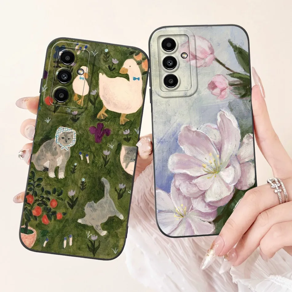 For Samsung Galaxy M13 F13 Elegant Printing Soft Silicone Case For Samsung M13 F13 4G Camera Protective Shockproof Phone Cases