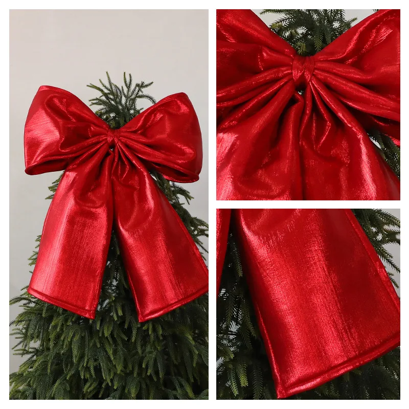 1PC Christmas Bow Red Velvet Christmas Tree Toppers Ornament Large Wreath Bows Door Wall Decor New Year Xmas Party Decoration view 5