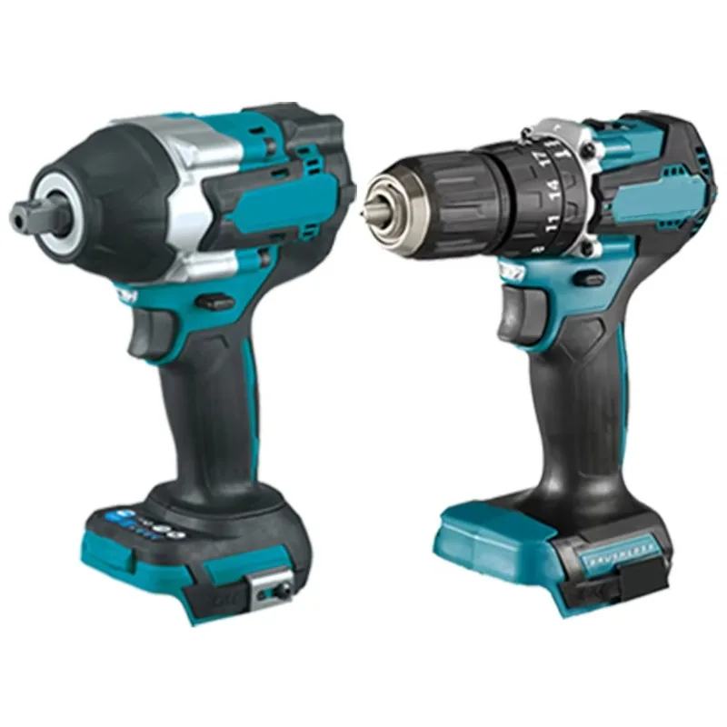 18V Cordless 5-in-1 Power Tool Set Wrench Angle Grinder Drill Screwdriver for Automotive Repair Professional Power Tool Set