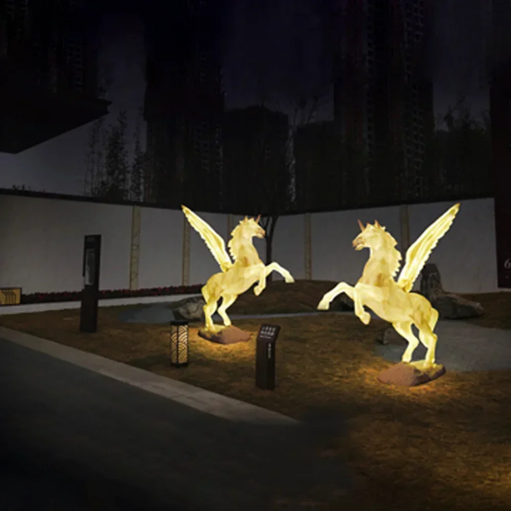 Pegasus Flying Horse Garden Street Outdoor  Holiday Event Lighting Wedding Decoration LED Motif Lights LED Decorative Light