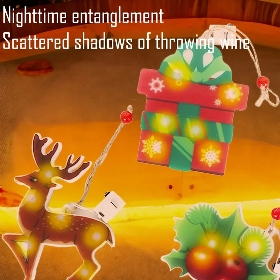 Creative Cartoon Night Light Home Christmas Decorative Cute Gift Santa Claus Lamp Built in Button Battery Christmas Trees Lights