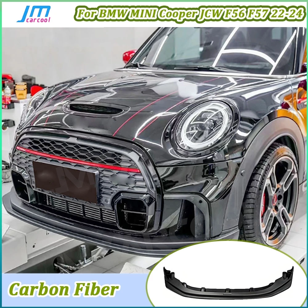 

JMCARCOOL Dry Carbon Fiber For BMW MINI Cooper JCW F56 F57 2022-2024 Front Bumper Lip Spoiler FRP Front Chin Spoiler Car styling