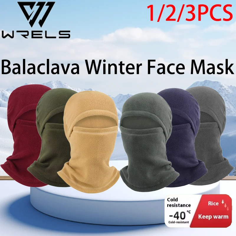 1/2/3 Stück Balaclava Vollgesichtsmaske, thermisch, winddicht, für Radfahren, Winter, Motorradfahren, Kälteschutz, Ski-Nackenabdeckung