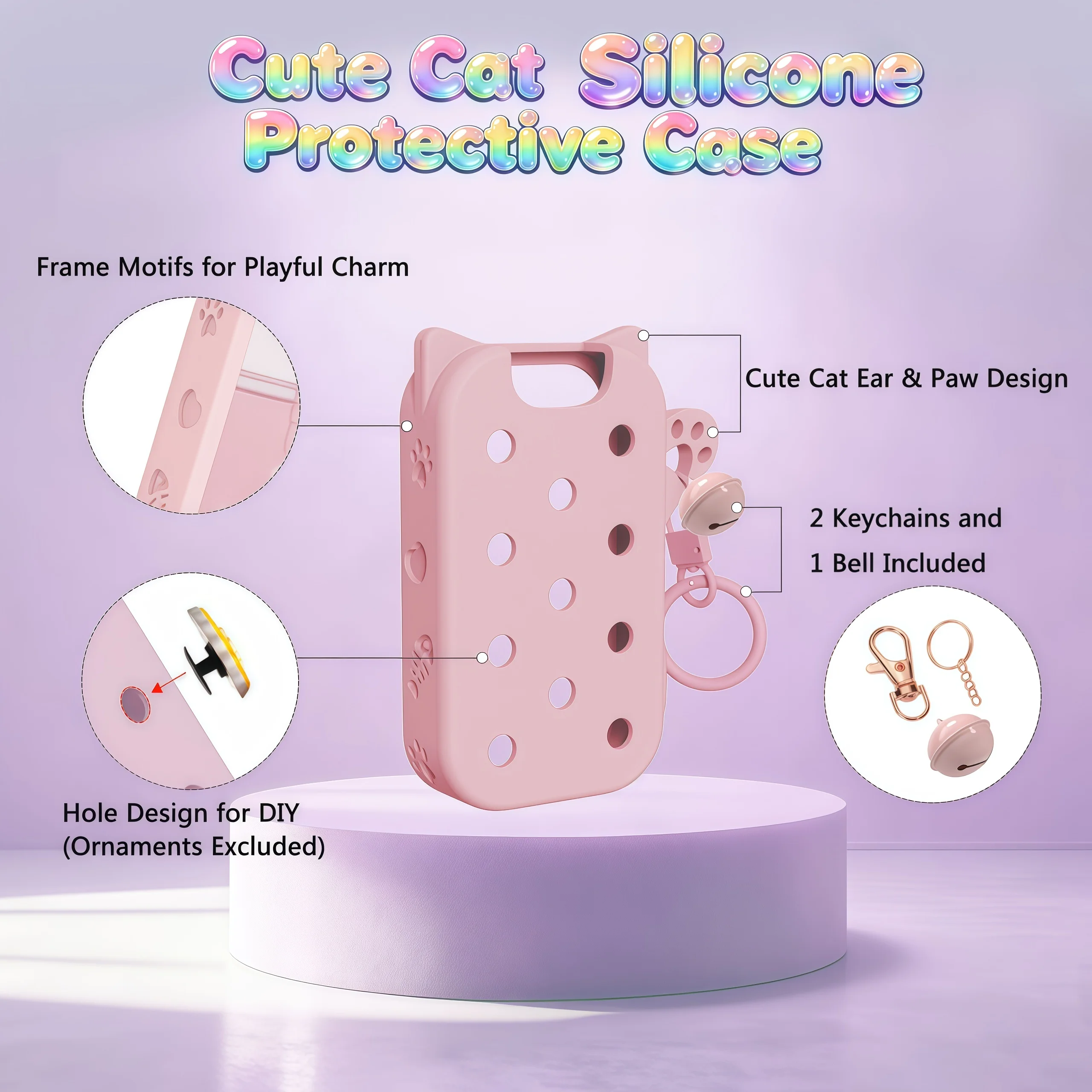 Hand Sanitizer Mist Case 1FL. OZ., Protective and Stylish Hand Sanitizer Spray Accessory, Silicone Case with Keyring，Portable