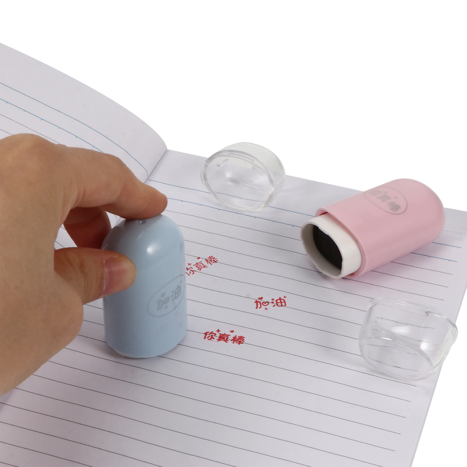 2 pezzi sigilli per francobolli ricompensa strumenti di incoraggiamento per insegnanti per studenti scuola sigilli di incoraggiamento regalo premio in plastica