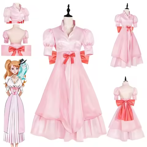 Anime One Piece Charlotte Pudding Cosplay Costume Women Princess Pink Lolita Dress Halloween Carnival Party Fantasy Clothing