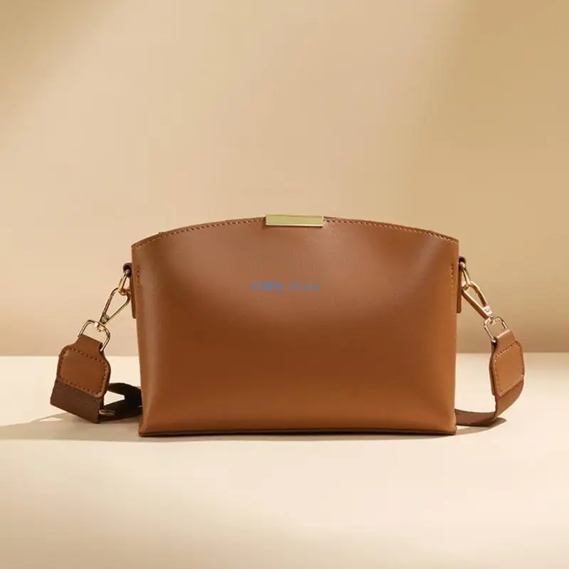 

D0UD 2023 Shell Bag Shoulder Bag Trendy Bag for Girl Women Wide Shoulder Strap PU Bag