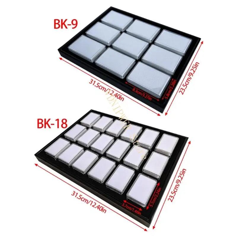 علبة تخزين مواد PU المدمجة المدمجة لمجوهرات أكريليك للمواد البوراتية للأحجار الكريمة والنماذج المصغرة D08E #6