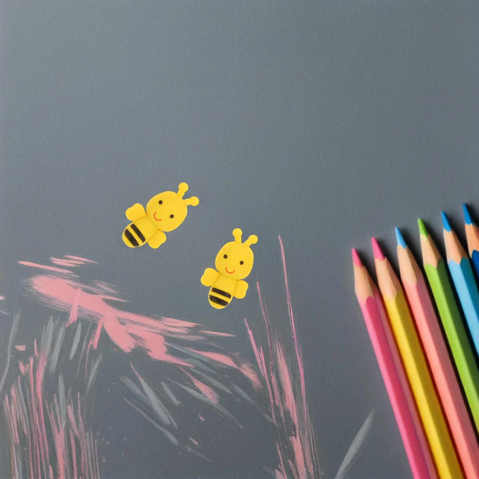 

48Pcs Miniature Bee Erasers Detachable Design for Toddlers Educational Fun Learning Desk Accessories Cute Pencil Erasers