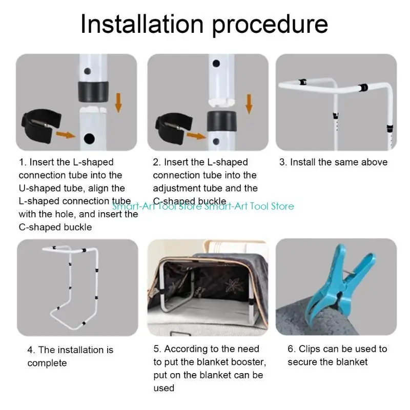 E1PB easy installs Blanket Raiser Aluminum Blanket Lifter Easy to Use for Foot Comfort & Pressure Reduction on Any Bed Size