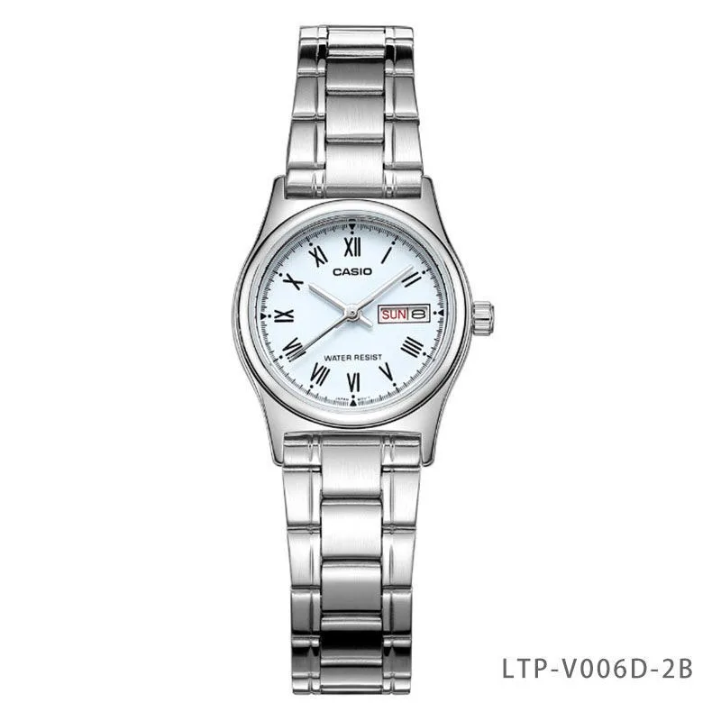 Casio LTP-V006 series watches are fashionable simple casual compact women's watches made of stainless steel waterproof quartz