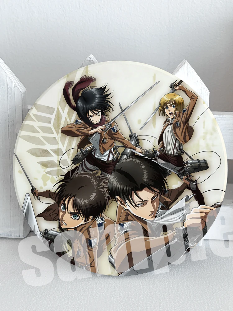 Anime Shingeki No Kyojin/Attack on Titan Levi Ackerman Cosplay Ceramic Coaster  Anti-slip Individuality  High Appearance Level