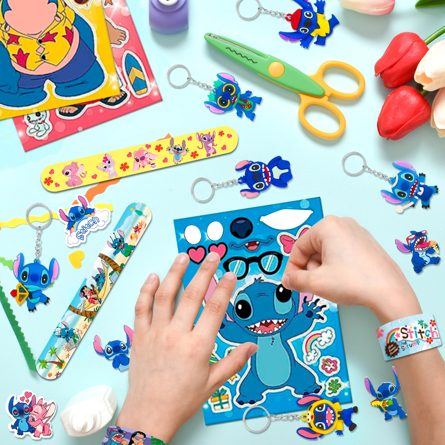 Favores de festa de aniversário de ponto, 110 peças de lembrancinhas de festa de ponto-sacos de presente de ponto chaveiro adesivos faixas de tapa etc suprimentos de festa de ponto