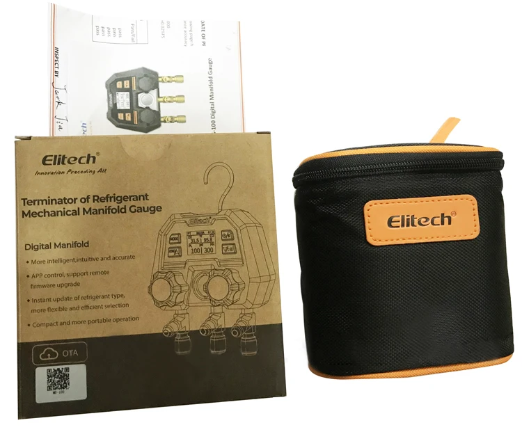 DMG-4B Elitech Smart Digital Manifold Gauge Subverse Traditional Pressure Gauge OTA Remote Firmware Upgrade DMG4B black orange