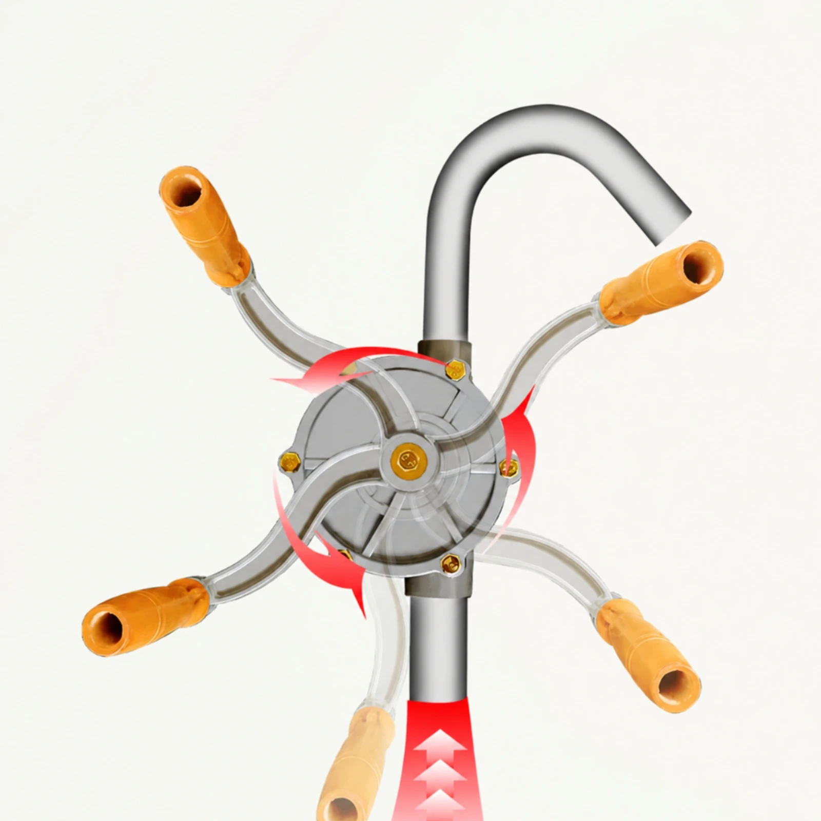 Hand-Crank Oil Pump Sturdy Manual Oil Pump Industrial Tool Threaded Joints Curved Outlet Tube