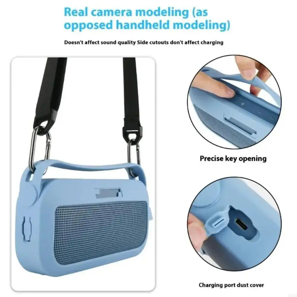 Funda protectora de silicona para altavoz, carcasa portátil de repuesto con Protector de correa para el hombro para Bose SoundLink Flex 1/2