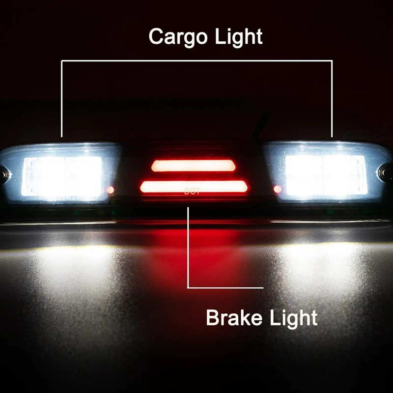 포드 F250 F350 레인저용 2X 하이 마운트 브레이크 스톱 라이트, 세 번째 스모크 램프, 슈퍼 듀티 1999-2016 화물 DRL