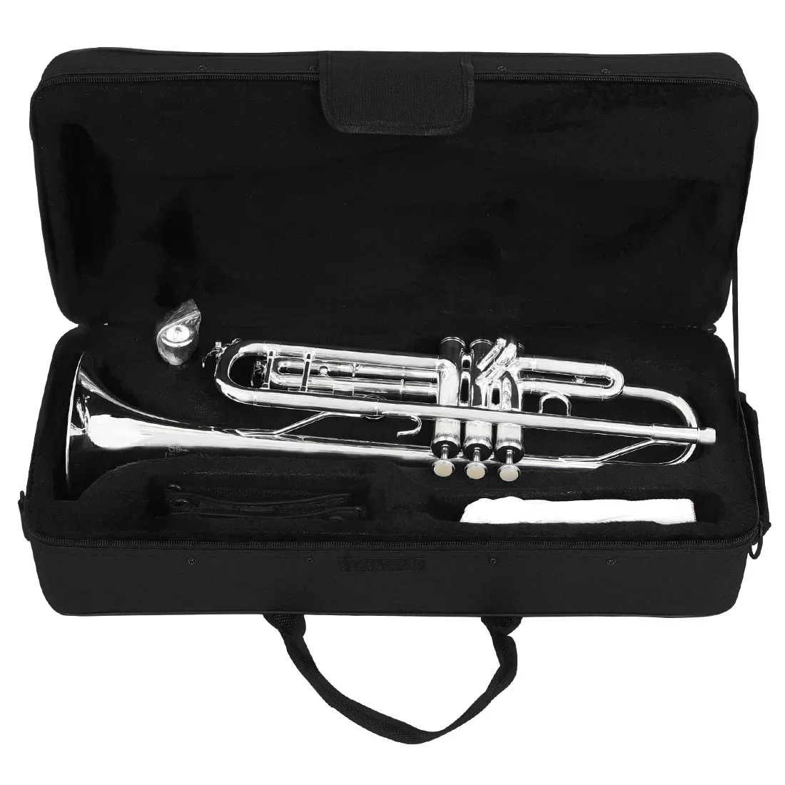 

SLADE Silvering Bb Standard Trumpet Set Brass Student Beginners Trumpet Instruments with Box 7C Blowing Nozzle Gloves