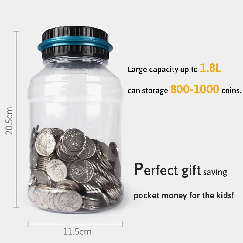 จอแสดงผล LCD ยูโรเงินมัดดิจิตอลอิเล็กทรอนิกส์นับเหรียญ Bank Box Penyimpan Uang Jar เคาน์เตอร์ธนาคารกล่อง Piggy Bank เคาน์เตอร์