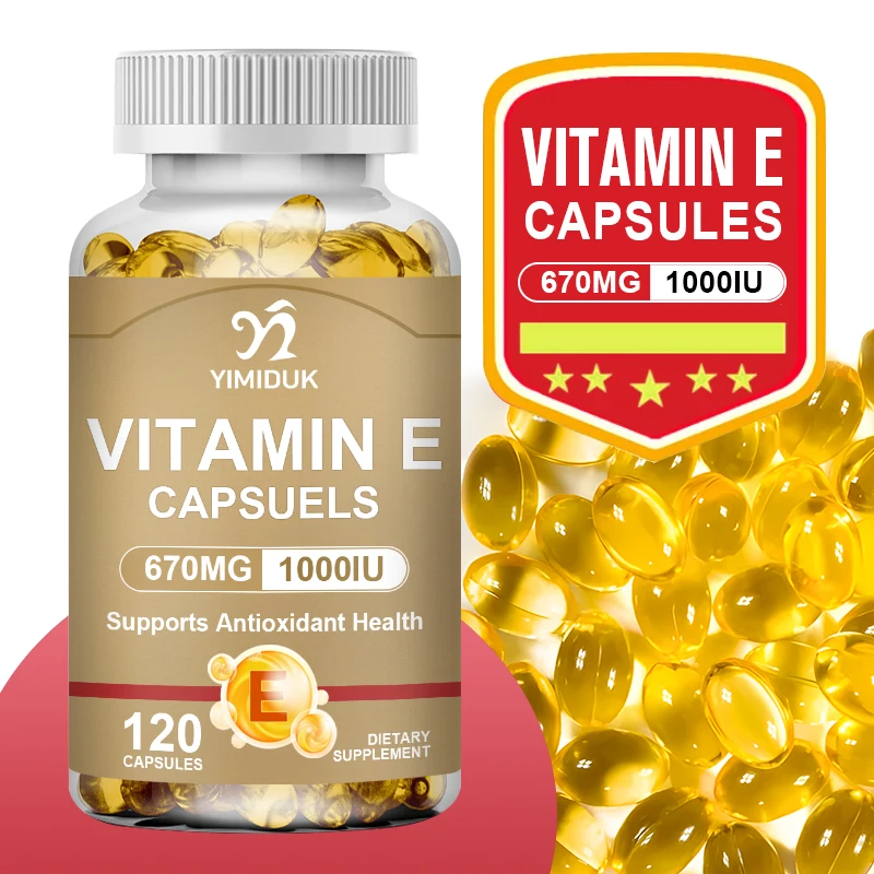 Vitamin E Capsules, Antioxidant Skin & Immune System Support Supplement for Healthy Skin Hair Nails Immune & Eye Health