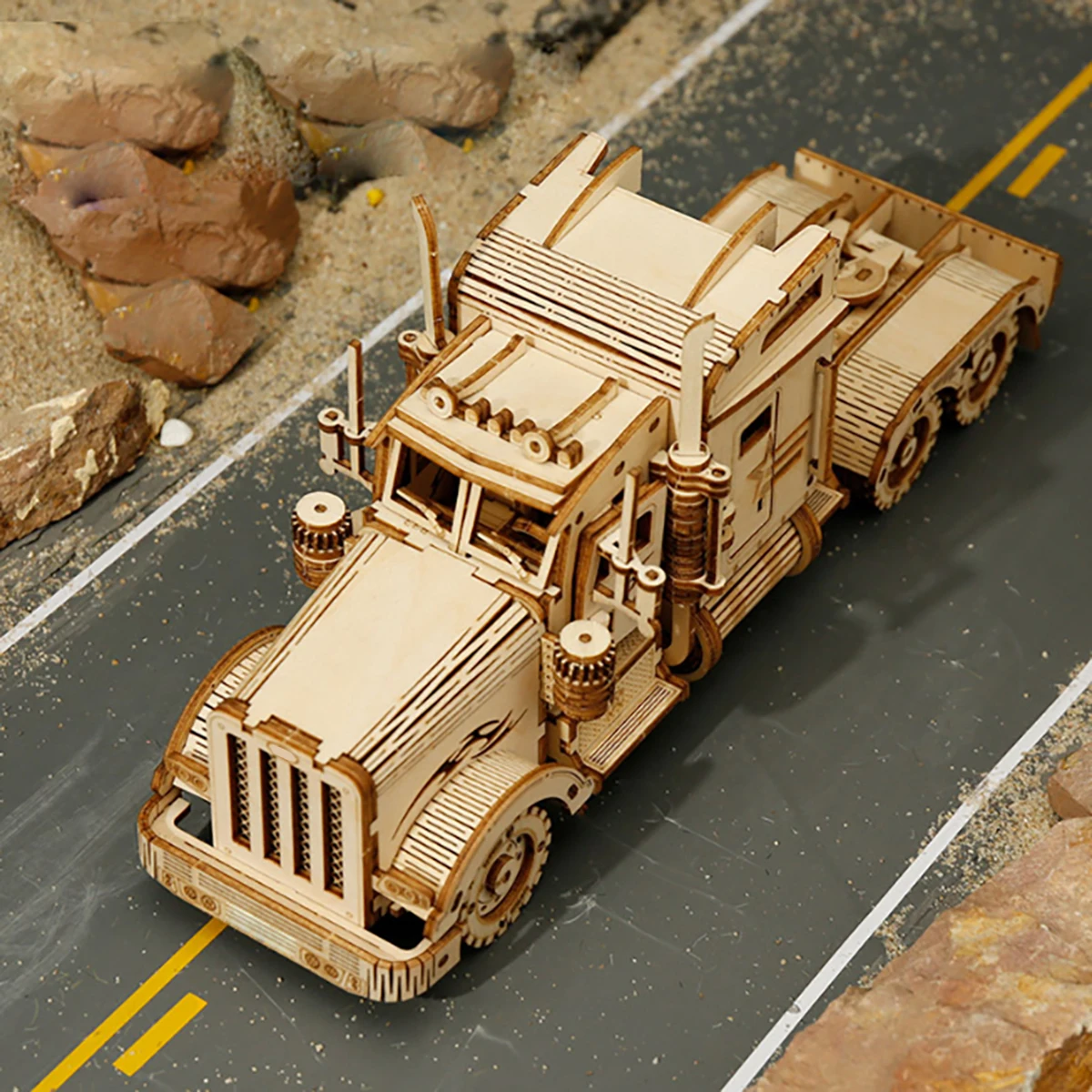 Ciężarówka 3D samochód drewniane puzzle skala Model, zestaw modeli DIY, rzemieślniczy prezent, dekoracja domu, zestaw modeli do składania mechanicznego, zabawka budowlana