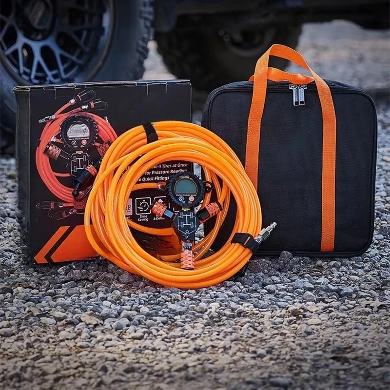 High-Volume Inflation Kit Digital Pressure Gauge Simultaneous Inflation/Deflation 4-Wheel Inflation/Deflation Hose Quick-Flow