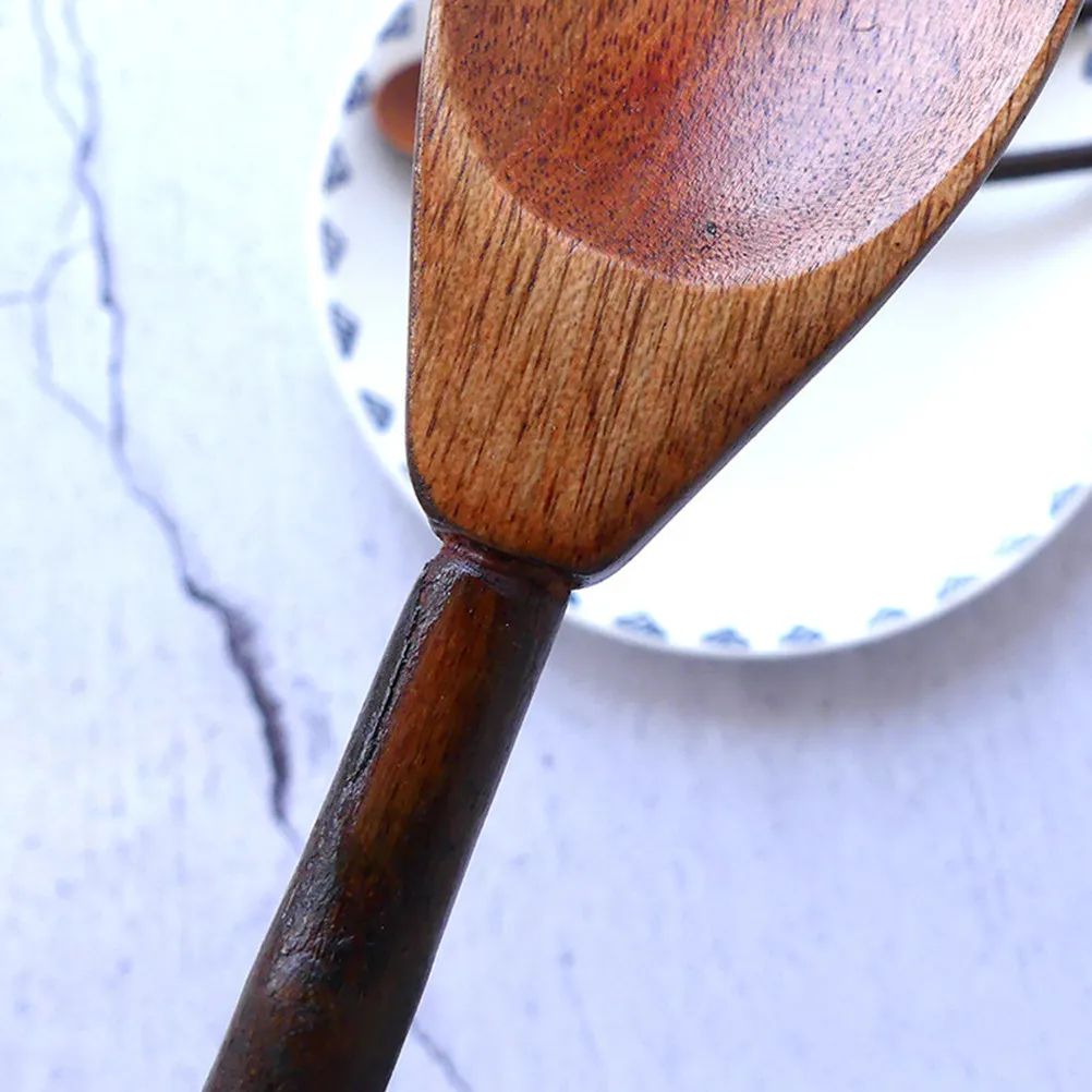 2Pcs Coffee Spoon Natural Wood Japanese Style Honey Dessert Spoon for Catering Food Service Buffets Family Use