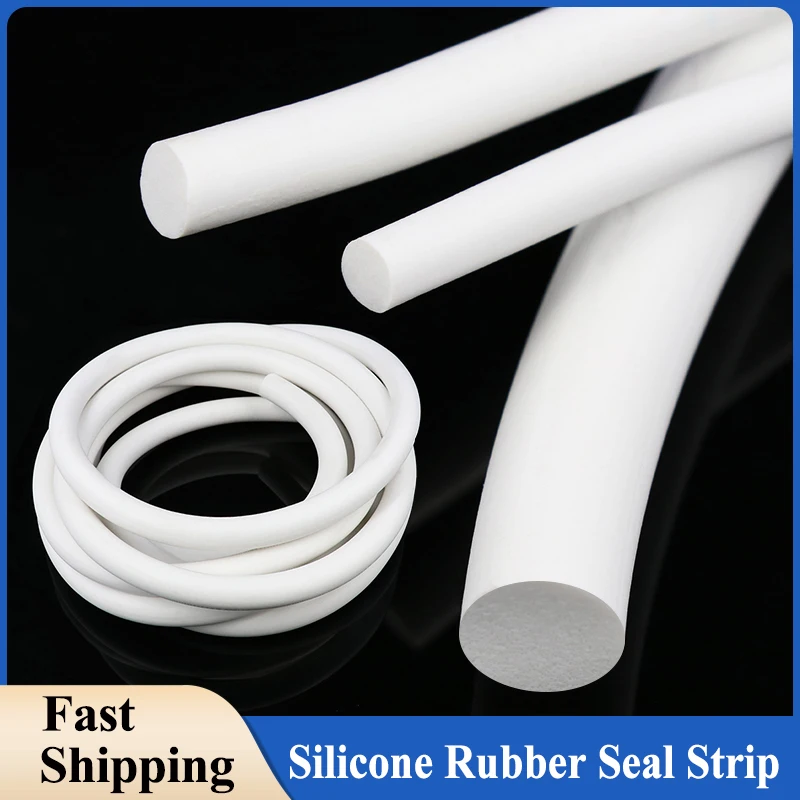 1/2/5M Silicone Rubber Round Sponge Sealing Strip Diameter 1mm - 25mm Foamed Backer Rod Waterproof Strips White VMQ Foaming Cord