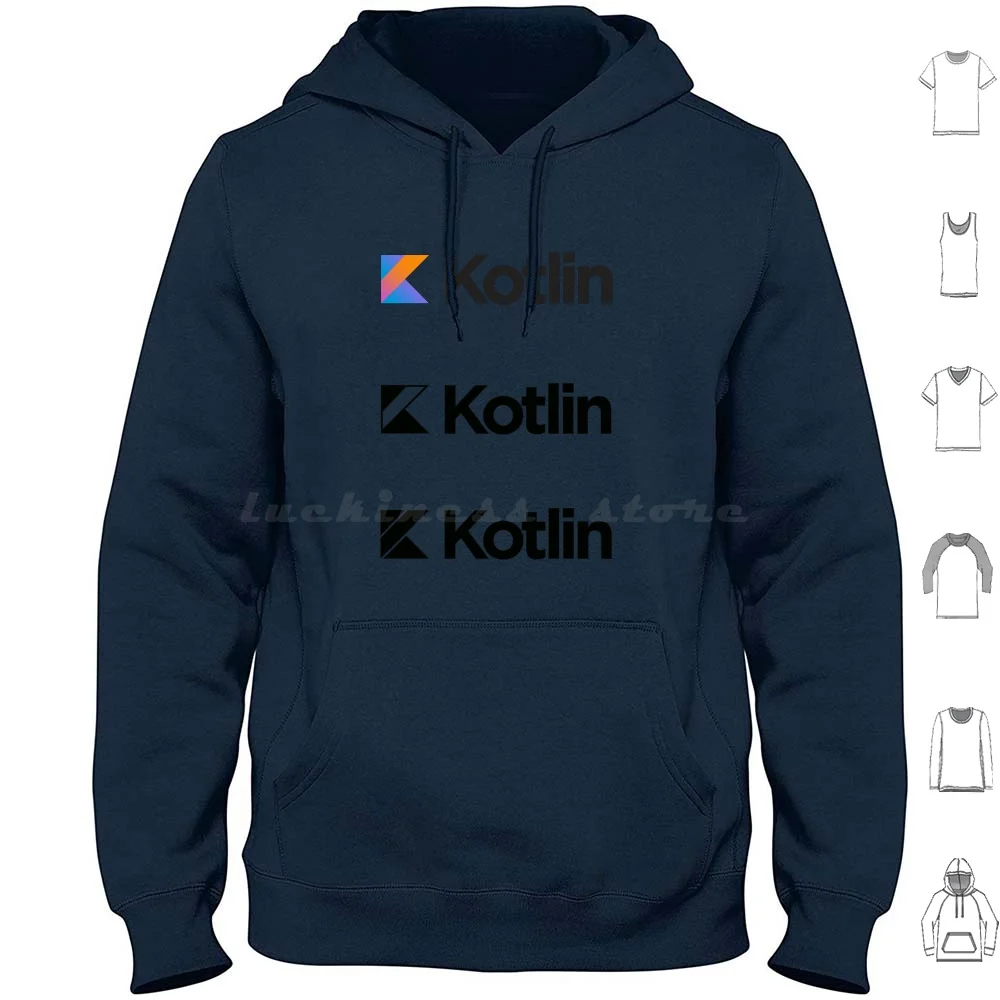 Kotlin Sticker Pack Hoodie cotton Long Sleeve Kotlin Android Java Mobile Ios Aws Cloud Dev Flutter Dart Dash