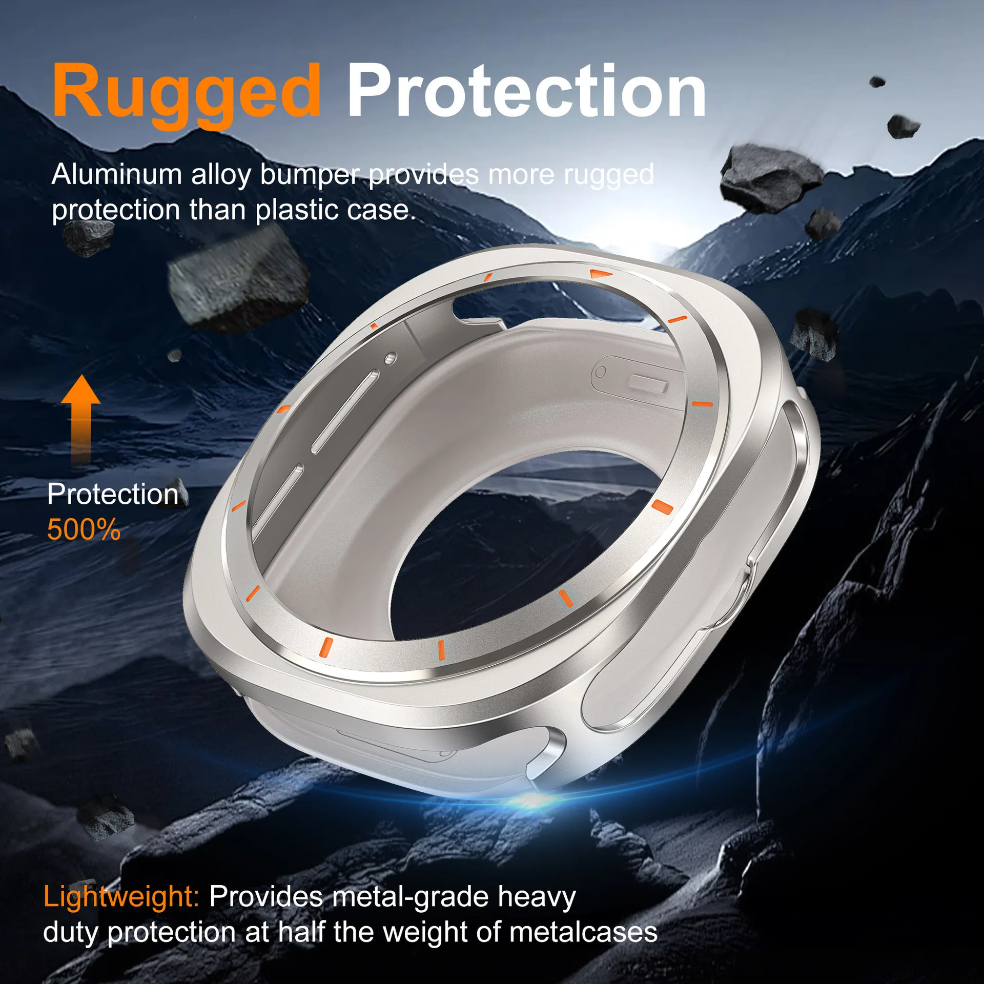 Anti-fall Metal Protective Case for Samsung Galaxy Ultra 47mm Hard Aluminium Alloy Bumper Cover for Galaxy Watch Ultra 2025 47mm