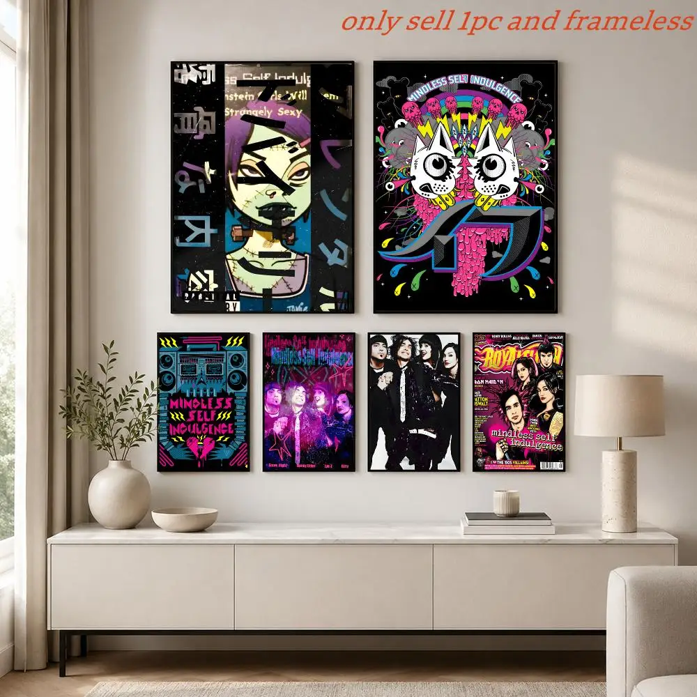 Electronic Rock M-Mindless Self Indulgence Poster Painting Prints Wall Art Picture Film Room Home Bar Cafe Decor Mural