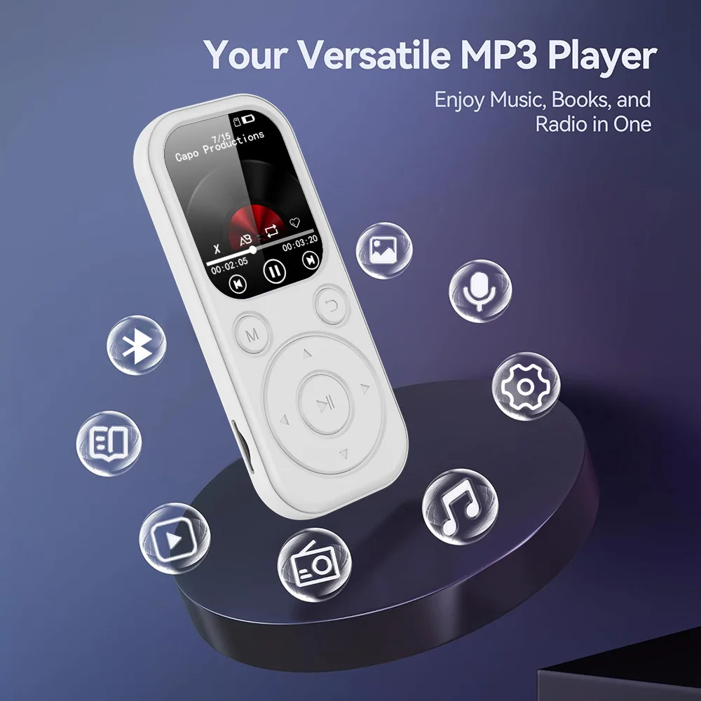 مشغل MP3 بلوتوث 1.8 بوصة بلوتوث 5.4 جهاز Walkman محمول متوافق مع تسجيل الكتب الإلكترونية راديو FM مشغل موسيقى بطاقة TF قابلة للتوسيع