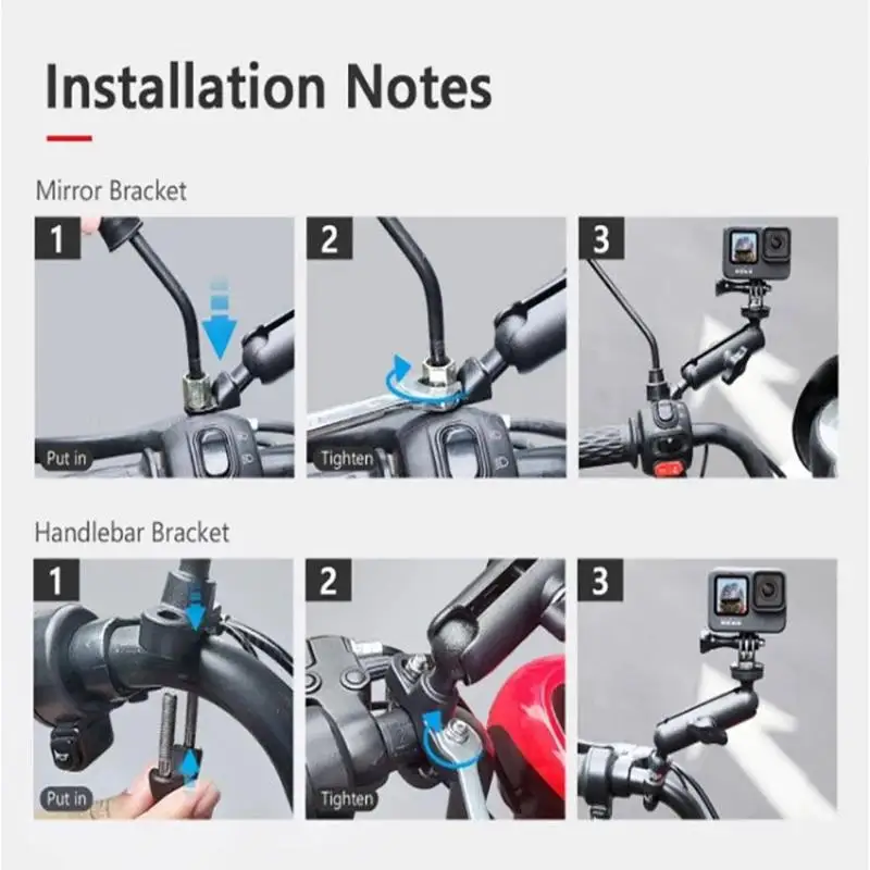Legierung 360 ° Motorrad-Kamera-Lenkerhalterung Perfekt für Filmaufnahmen mit Anpassbaren Winkeln – Detail 9