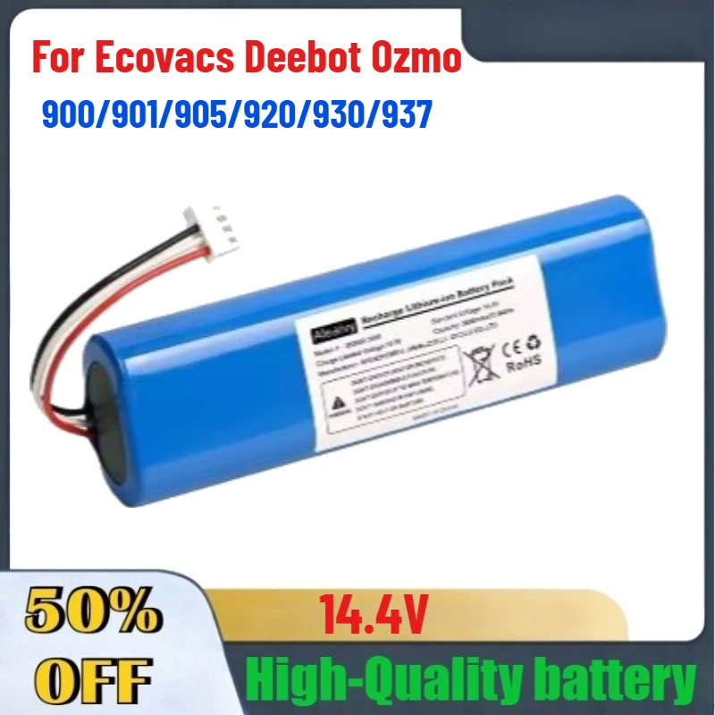 

14.4V Robot Vacuum Cleaner Replacement Battery for Ecovacs Deebot Ozmo 900 901 905 920 930 937